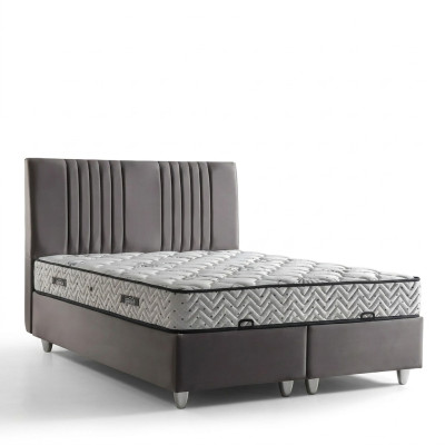 Grau Textilbett mit Matratze modernes Design