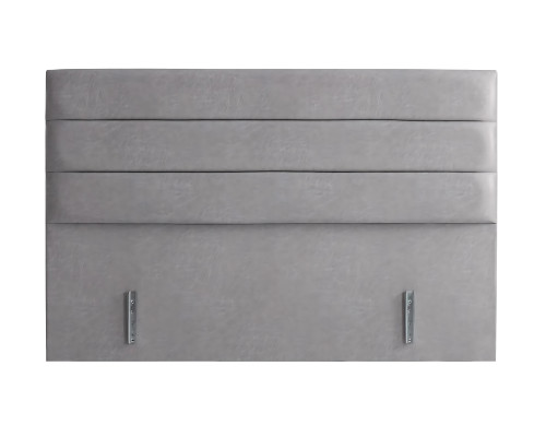 Elegantes graues Bett mit Matratze aus Textil und Holz