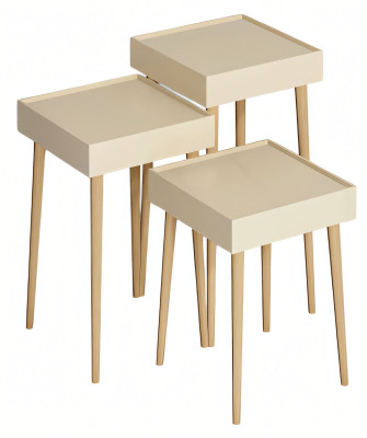 Beistelltisch Holz Beige Elegant zeitlos