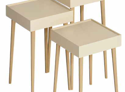 Beistelltisch Holz Beige Elegant zeitlos