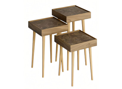 Holz Beistelltisch in Braun, eleganter Stil, vielseitig einsetzbar