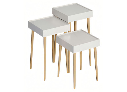 Weiße Holz Beistelltische im modernen Design, vielseitig und elegant