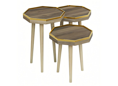 Eleganter grauer Beistelltisch aus Holz im modernen Stil