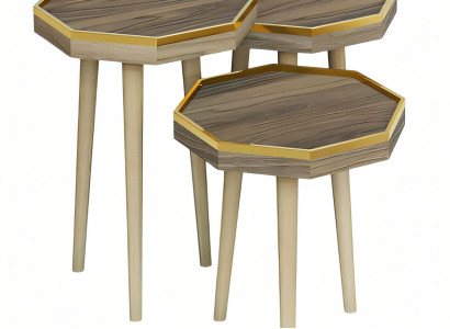 Eleganter grauer Beistelltisch aus Holz im modernen Stil