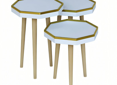 Eleganter weißer Beistelltisch aus Holz für modernes Zuhause