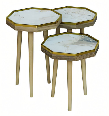 Beistelltisch Holz in Beige modern elegant