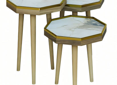 Beistelltisch Holz in Beige modern elegant