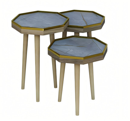 Grauer Holz-Beistelltisch modern, vielseitig, langlebig