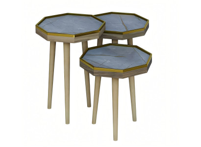 Grauer Holz-Beistelltisch modern, vielseitig, langlebig