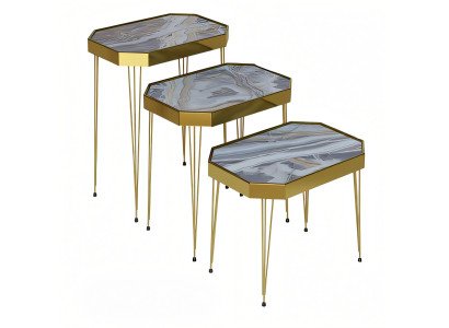 Grauer Holz Beistelltisch modern elegant