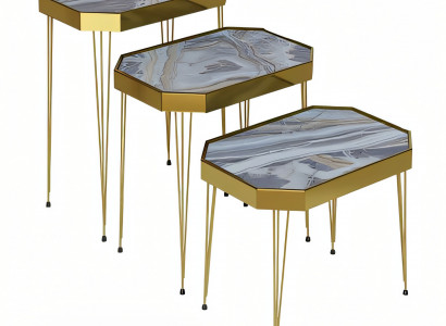 Grauer Holz Beistelltisch modern elegant