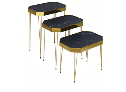 Eleganter schwarzer Beistelltisch aus Holz im modernen Design