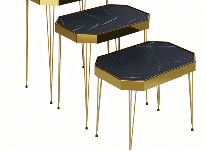 Eleganter schwarzer Beistelltisch aus Holz im modernen Design