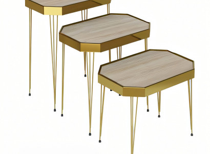 Beistelltisch Holz Beige Modern Elegant