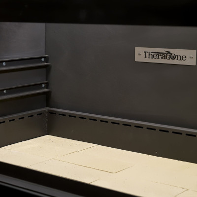 Elegante Außenküche aus Edelstahl in Schwarz für Garten und Terrasse