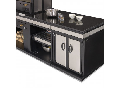 Außenküche aus Edelstahl in Schwarz modern