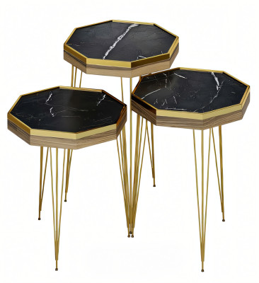 Schwarzer Holz Beistelltisch modern elegant