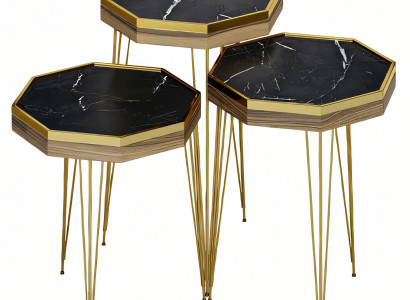 Schwarzer Holz Beistelltisch modern elegant