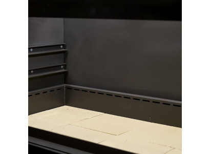 Elegante Außenküche aus Edelstahl in Schwarz für Garten und Terrasse