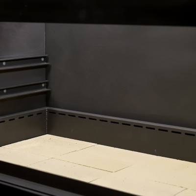 Moderne Außenküche aus Edelstahl in Schwarz