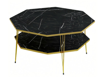 Eleganter schwarzer Couchtisch aus Holz mit modernem Design