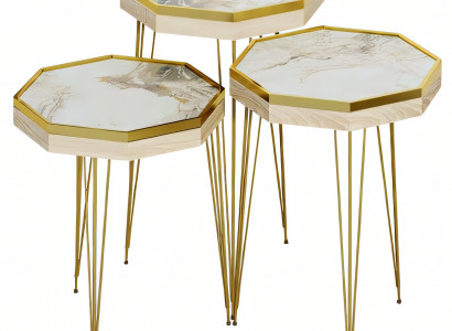 Beistelltisch Holz in Beige modern und stilvoll