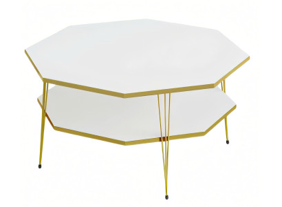 Weißer Holz-Couchtisch im modernen Design