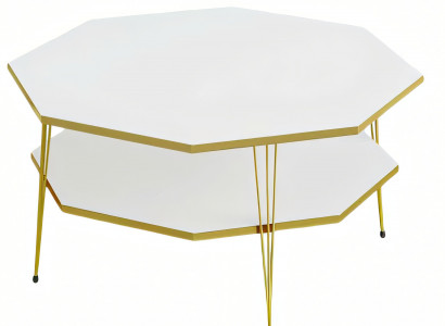 Weißer Holz-Couchtisch im modernen Design