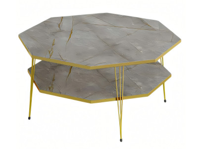 Moderner grauer Couchtisch aus Holz