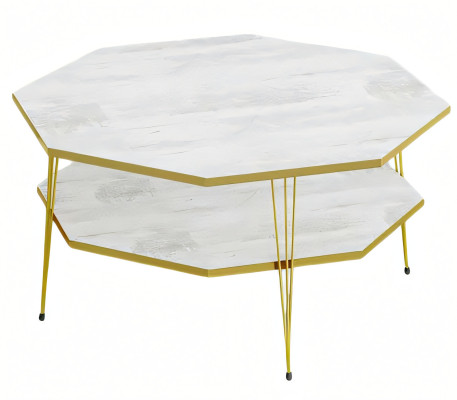 Moderner weißer Couchtisch aus Holz mit elegantem Design