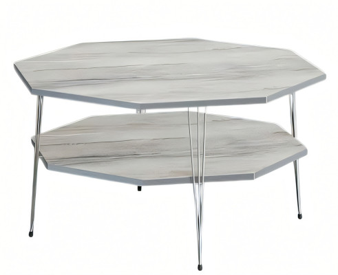 Moderner grauer Couchtisch aus Holz mit elegantem Design