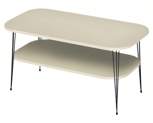 Eleganter Beigefarbener Couchtisch aus Holz mit modernem Design