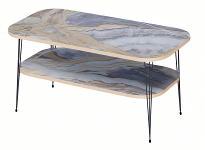 Moderner bunter Couchtisch aus Holz mit lebendigen Farben