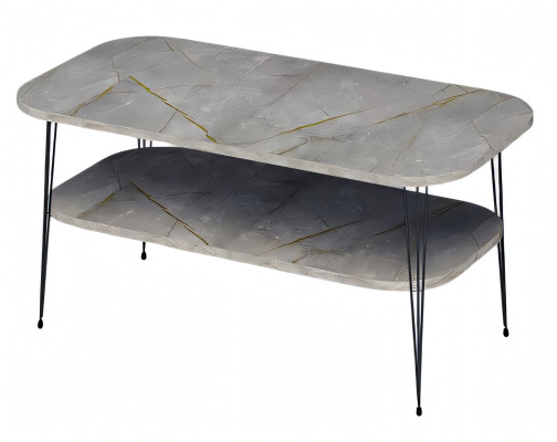 Moderner grauer Couchtisch aus Holz mit stilvollem Design