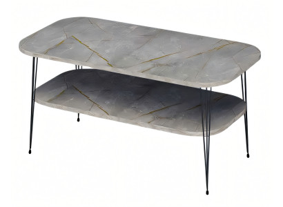 Moderner grauer Couchtisch aus Holz mit stilvollem Design