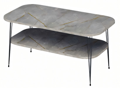 Moderner grauer Couchtisch aus Holz mit stilvollem Design