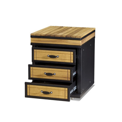 Außenküchenmodul aus Holz in Braun für Garten und Terrasse