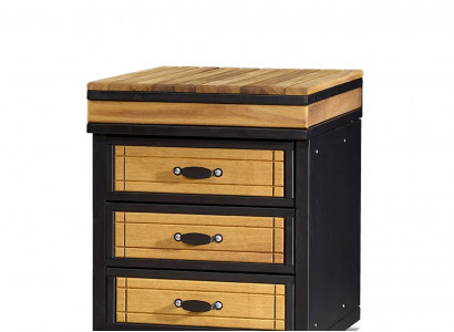 Außenküchenmodul aus Holz in Braun für Garten und Terrasse