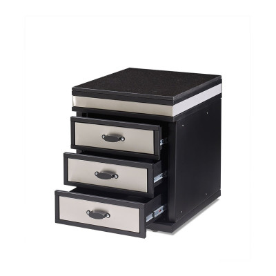 Elegantes Außenküchenmodul aus Edelstahl in Silber für Garten