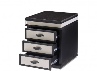 Elegantes Außenküchenmodul aus Edelstahl in Silber für Garten