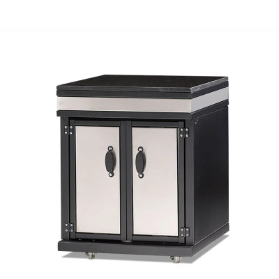 Elegantes Außenküchenmodul aus Edelstahl in Silber