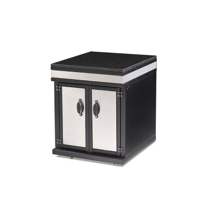 Elegantes Außenküchenmodul aus Edelstahl in Silber