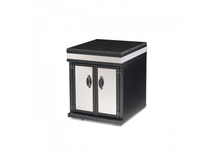 Elegantes Außenküchenmodul aus Edelstahl in Silber