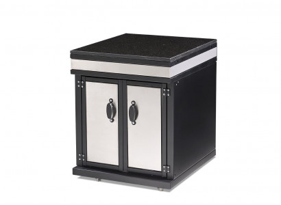 Elegantes Außenküchenmodul aus Edelstahl in Silber