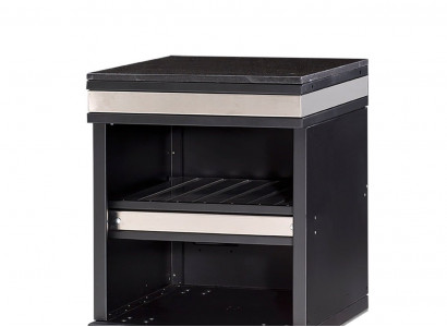 Außenküchenmodul aus Edelstahl in Schwarz modern