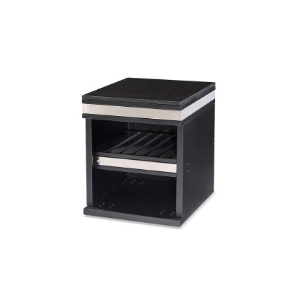 Außenküchenmodul aus Edelstahl in Schwarz modern