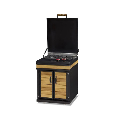 Außenküchenmodul aus Holz in Braun für Garten und Terrasse