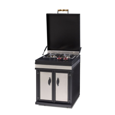 Außenküchenmodul aus Edelstahl in Silber für Garten und Terrasse