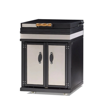 Außenküchenmodul aus Edelstahl in Silber für Garten und Terrasse