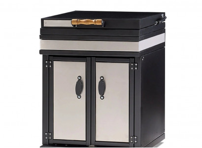 Außenküchenmodul aus Edelstahl in Silber für Garten und Terrasse